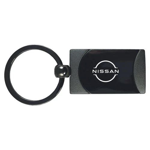 Nissan Two-Tone Rectangular Key Chain (Gun Metal)