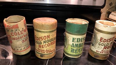 Antique Edison Phonograph Cylinder And Tube Cases  On The Levee. 