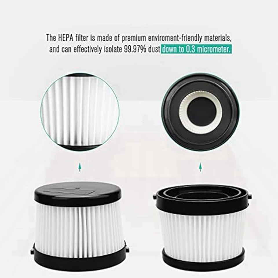 4Pack DCV5011H HEPA for DCV501HB Cordless Handheld Vacuum, with 8