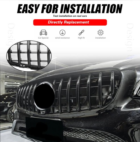 Parrilla de parachoques delantera negra brillante apta para Benz W253 X253 GLC300 2015-18 - Imagen 3 de 11