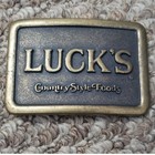 Vintage Luck's Country Style Foods Brass Belt Buckle Western/cowboys/the South/ — photo 1