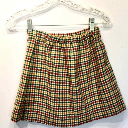70s Plaid Schoolgirl Skirt Retro Girl 12-14 Adult XS S Mini Skirt Kawaii Lolita - Picture 2 of 11