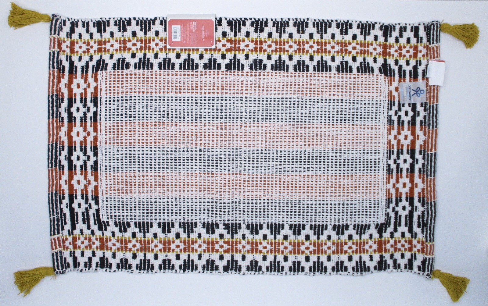 Target Opalhouse Jungalow Geo Woven Bath Rug 20x32 Tassels Handmade eBay