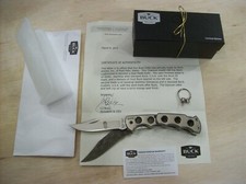 RARE CUSTOM BUCK KNIFE 186 TITANIUM DUAL BLADED 1 of 1 DAMASCUS By 