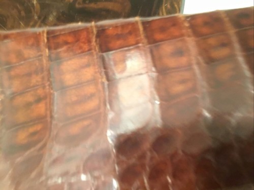 Vintage Pedro Mayorga Crocodile Professional 15”x8” Lg Clutch Suede Inside - Picture 6 of 14