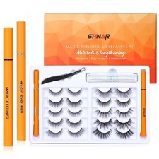 10 pairs Upgraded Magnetic Eyelashes with Eyeliner Kit for Women and Girls