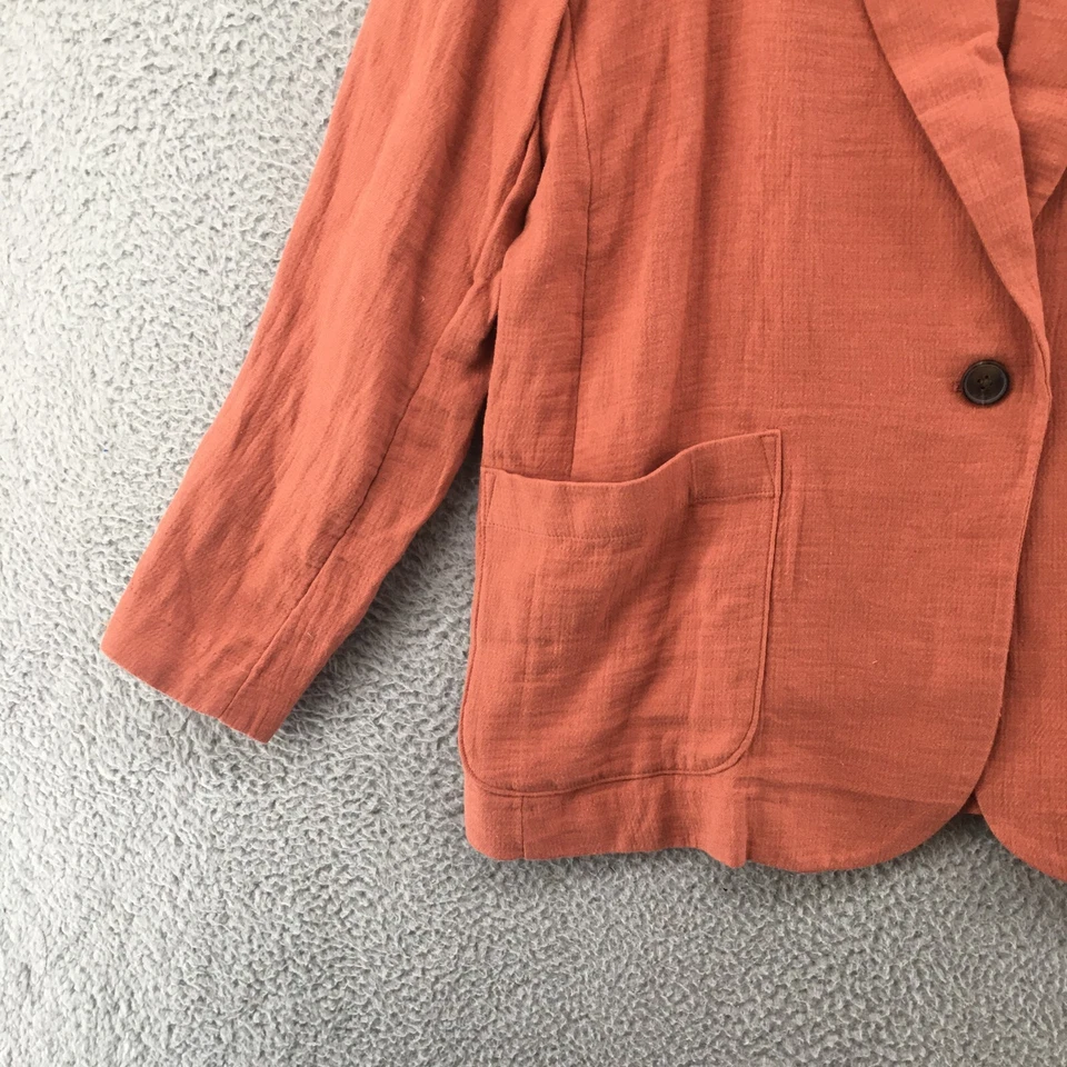 Blazer informal ANA A New Approach para mujer grande naranja óxido mezcla de algodón lino NUEVO Foto 3 de 4
