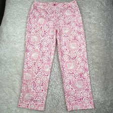 Lilly Pulitzer Pants Womens 6 x 24 Pink Floral Print All Over Loud Flower Capri