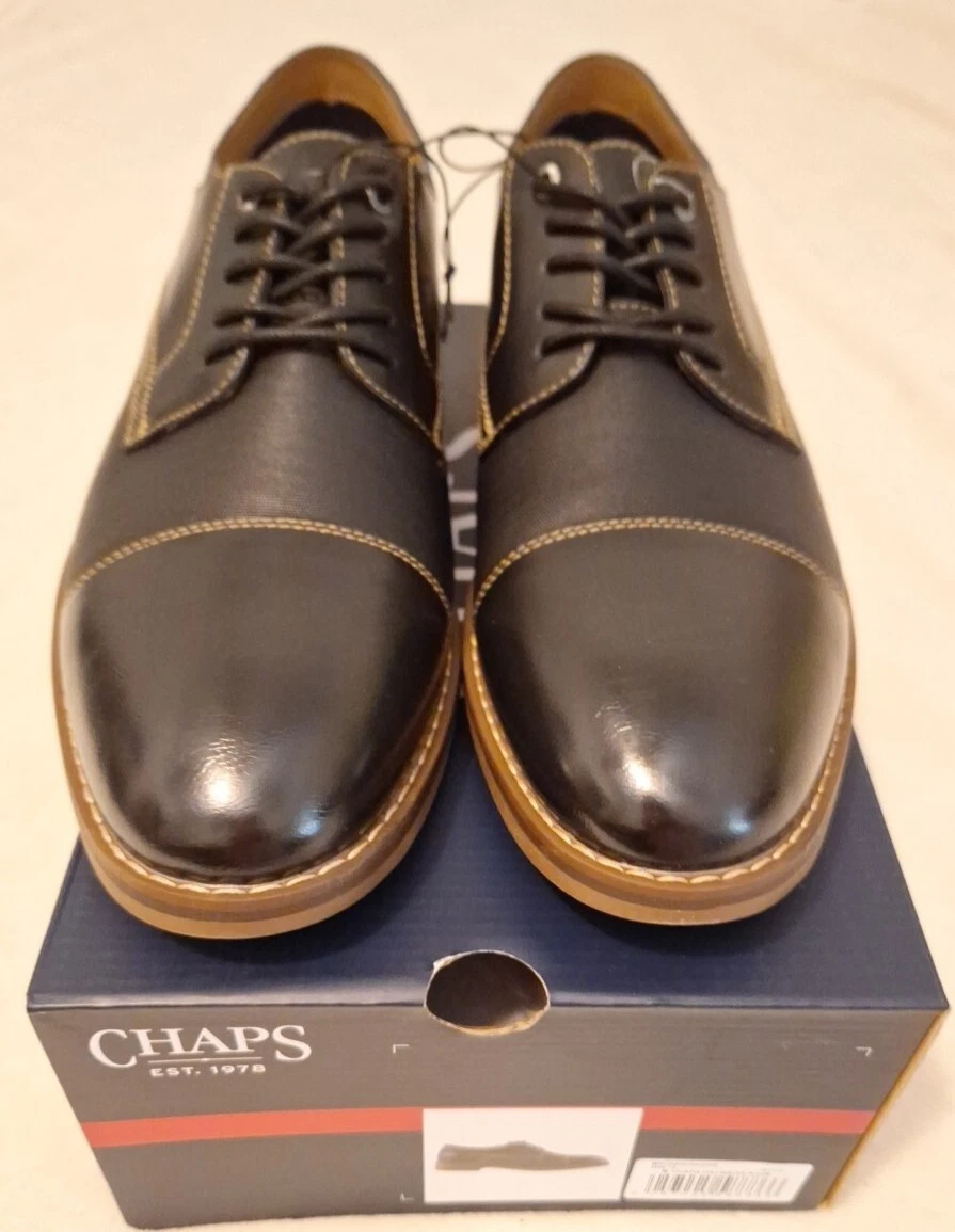 Chaps Black Daywear Lace Up Oxfords Shoes Mens Size 12 Classic