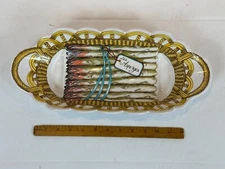 ESTELLO FRANCE LES ASPERGES SERVING DISH MADE IN FRANCE ASPARAGUS CERAMIC