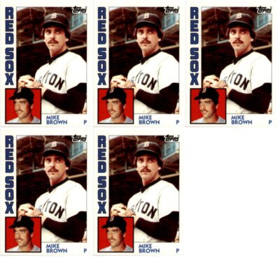 (5) 1984 Topps #472 Mike Brown Boston Red Sox Card Lot