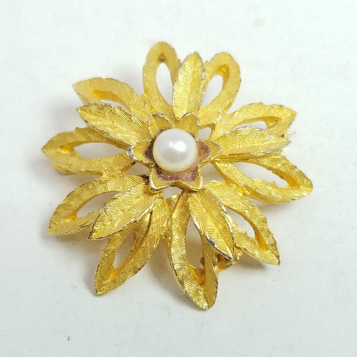 アクセサリー Vase Brooch 1950s Flower Gold l Vintage Vase Brooch 1950s Flower Gold Metal