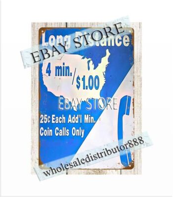 Long Distance Calls Telephone Booth metal tin sign  decoration plaque home