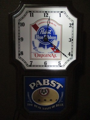 NEW ANTIQUE VTG 60's PABST BLUE RIBBON BEER PENDULUM MOTION