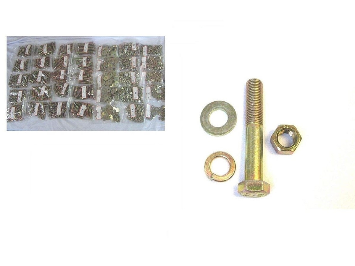 Grade 8 Bolt, Nut & Washer Assortment – 1500 Pieces With 40-Slot Storage Bin – Yellow Zinc 4 thumbnail image
