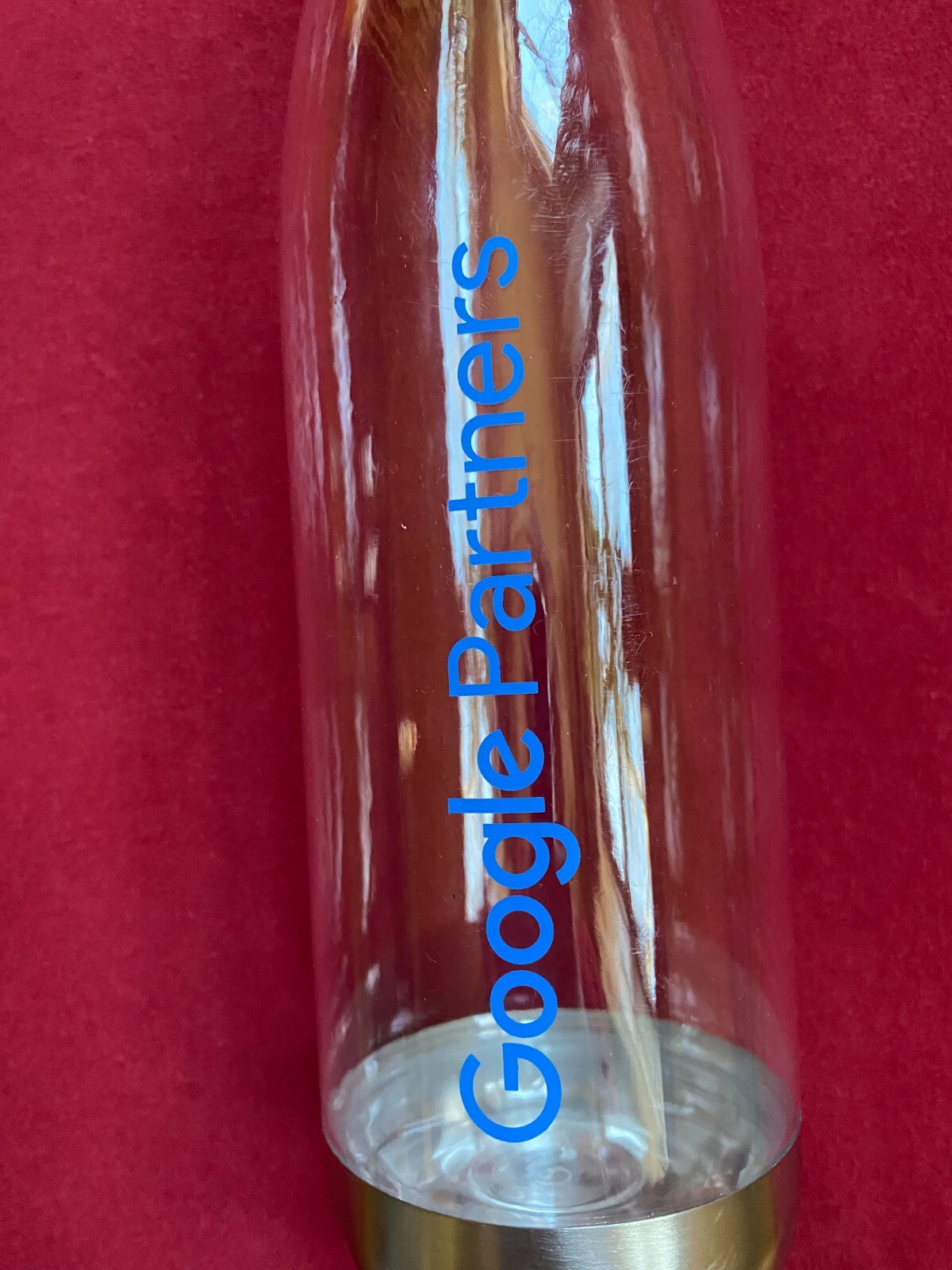 New - Google Partners Collectible Clear Plastic Water Bottle With Cap