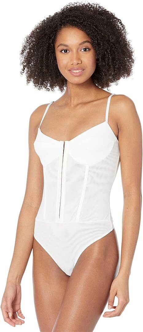 Free People Night Rhythm Corset Bodysuit in Ivory ( L ) | eBay
