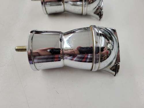 Vintage Set Of 3 Chrome Liquor Bottle Pourer Spout Stopper Mid-Century Bar Deco - Picture 6 of 9