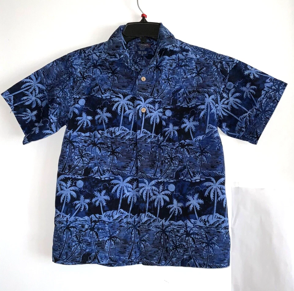 Rugged Bear Boy 100% Algodón Estampado Hawaiano Azul Talla 12 Foto 4 de 4