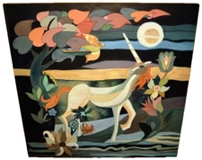 WILLIAM BRADLEY THOMPSON Unicorn Abstract Modern Landscape Illustration Painting