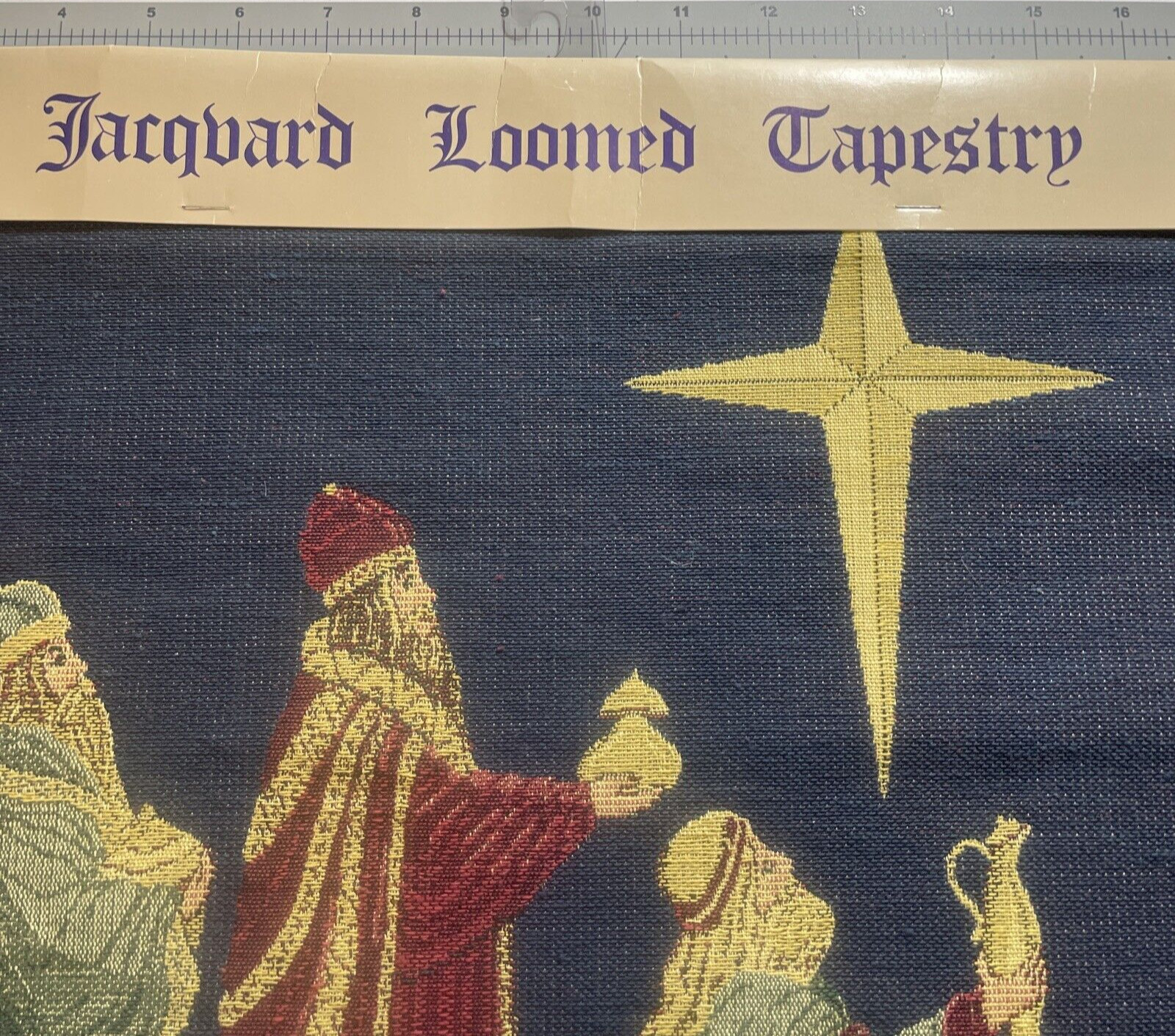 NOS Olde Greensborough Craft Co. Tapestry Panel  Wisemen Christmas Star 18”x 18”