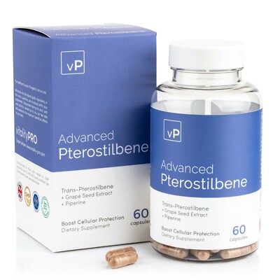 Advanced Pterostilbene x· 60 Kapseln · >99 % von Drittanbietern getestetes Nahrungsergänzungsmittel