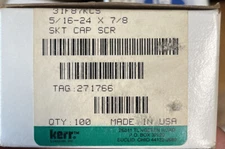 100ct) Kerr Lakeside 5/16-24x7/8 Socket Head Cap Screw, Gr. 12.9, Alloy, Blk Oxi