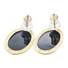 ESTATE SOLID 14K YELLOW GOLD BLACK ONYX STUD EARRINGS #7894 — photo 4