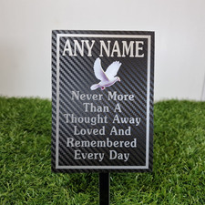 Personalised Graveside Memorial Plaque – Custom Grave Marker with Dove