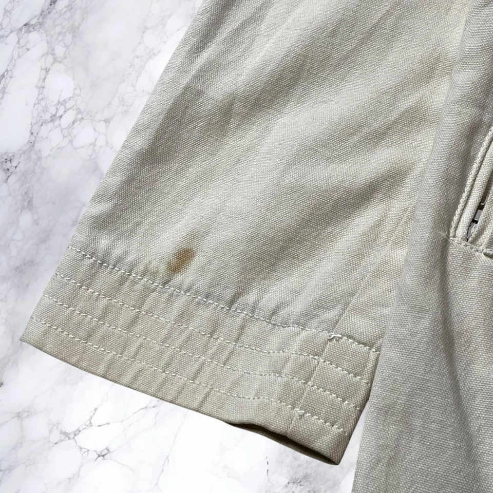 BRUNELLO CUCINELLI Hombres Chaqueta L Gabardina Doble Pecho Lino Algodón Marfil L Foto 4 de 4