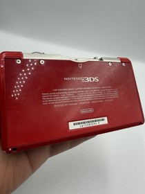 Nintendo 3DS Handheld System Flame Red W/3 Loose Cartridges & Preinstalled Games