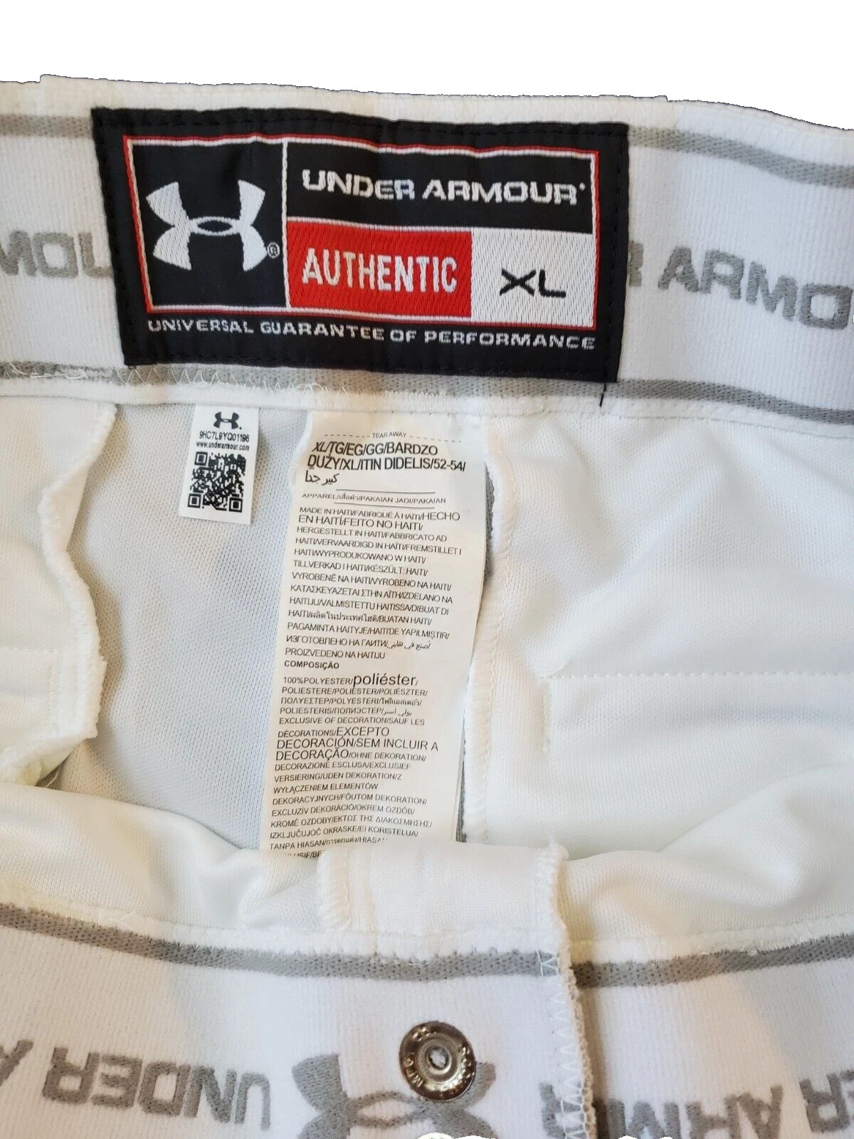 Under Armour Baseball Pants Men's XL Open Bottom White Black Piped UBP7WBM New thumbnail 5