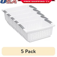 Medium Stacking Baskets Flip Down Organizing Bins Storage Kitchen Laundry New