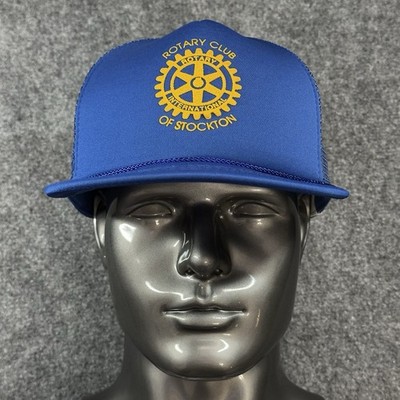Rotary International Stockton CA Vtg MOHR s Rope SnapBack Trucker Hat/Cap OSFA