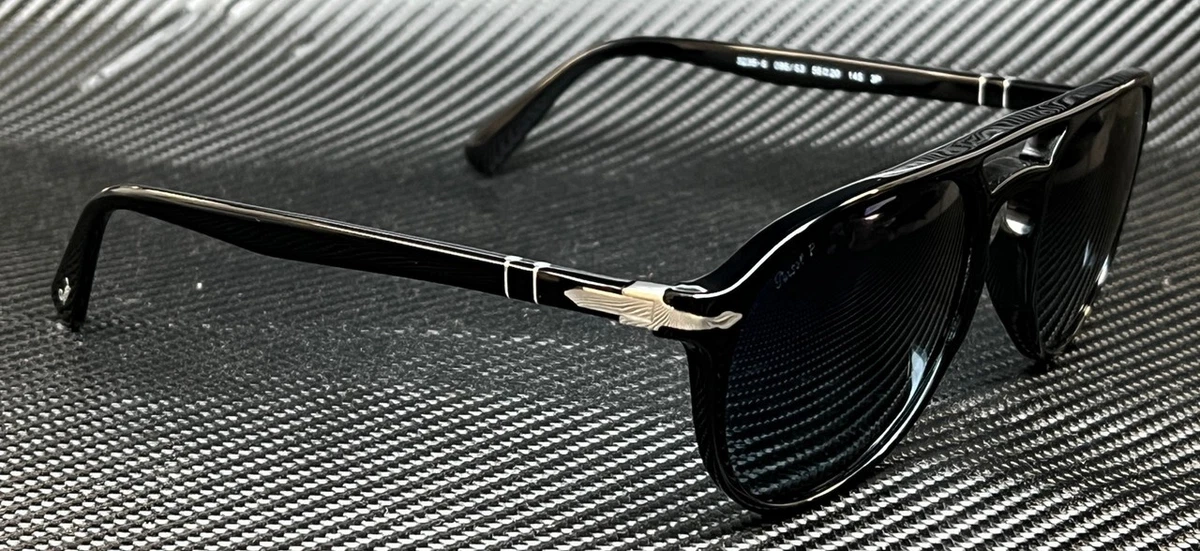 PERSOL PO3235S 095 S3 Black Blue Polarized Men's 55 mm Sunglasses