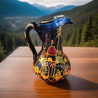 Gorgeous Royal Blue Hand-painted Antique Vase 5 In