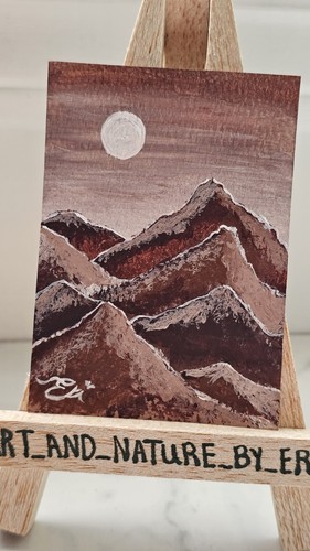 ACEO Original Acrylic Painting Paper art_and_nature_by_eri Mountains