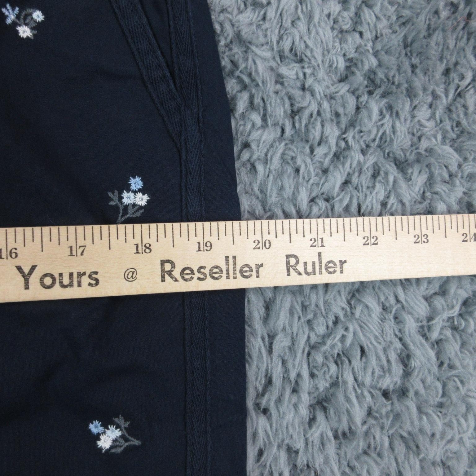 Style & Co Twill Tape Pant Womens Large Blue Cropped Straight Floral 33x25* NWT