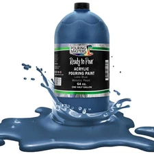 Pouring Masters Lake Blue Metallic Pearl 64oz Bottle Water-Based Acrylic Paint