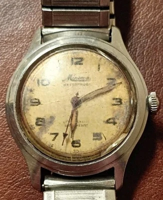 RARE Vintage WW2 Minerva Military-Style Watch