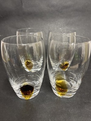 Französische Luminarc Bernstein Tropfglas Wasserbecher 12,5 cm