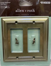Allen + Roth Antique Brass Double Switch 2 Gang Decorator/Rocker Wall Plate {2}