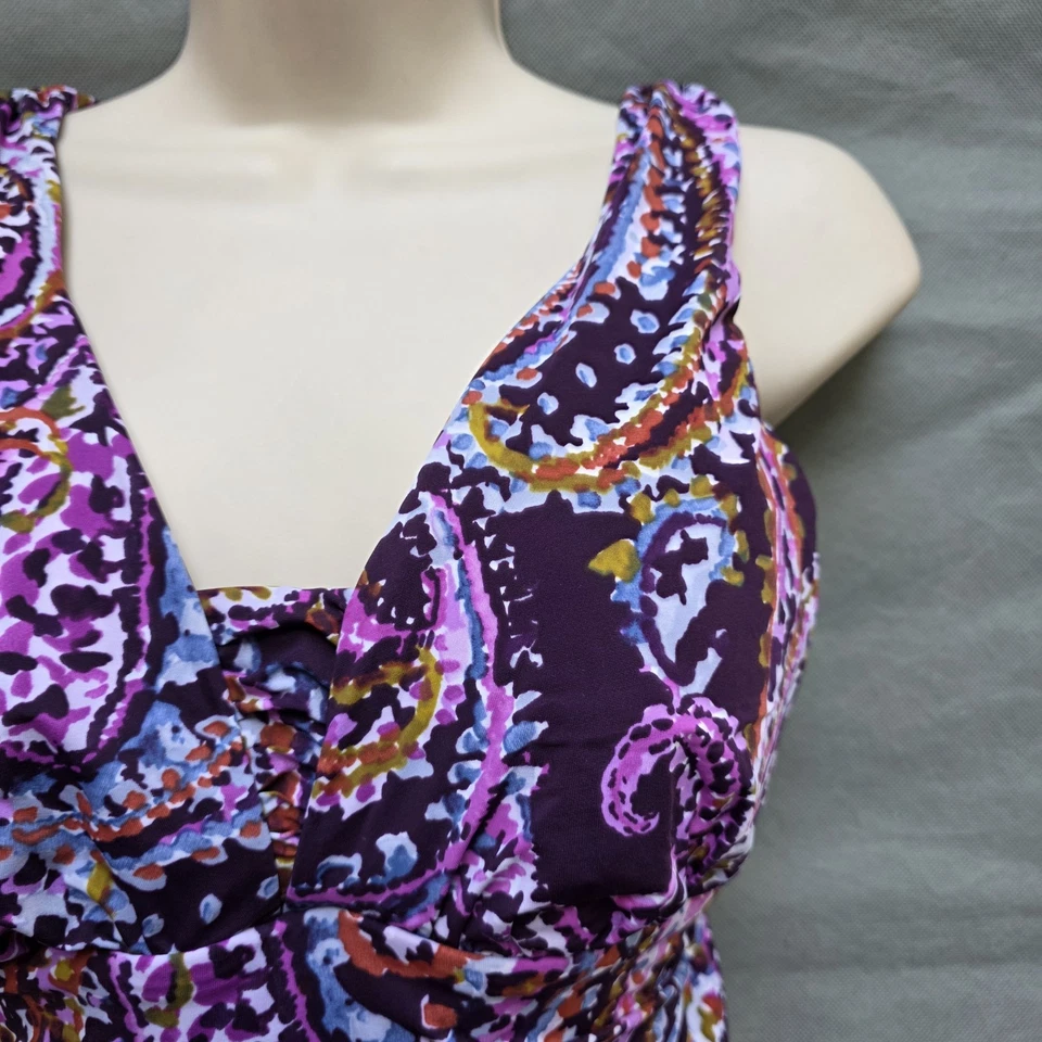 Traje de baño de una pieza LANDS END púrpura rosa cachemira talla 10 clásico natación océano Foto 3 de 4