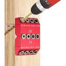 Multi - Angle Drill Guide Jig - 30°/45°/90° Drilling, V - Groove for Corners & C