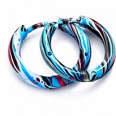 Ohrringe Creolen Edelstahl mit Emaille für Damen und Herren Hip-Hop-Ohrschmuck - Bild 1 von 4