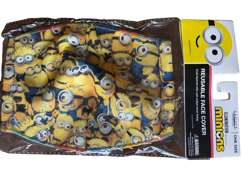 Face Cover Mask Illumination Minions Multi Color One Size Will Fit Adult 14 Pcs.