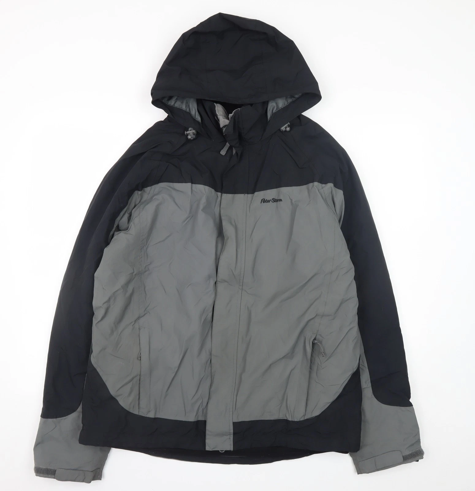 Peter Storm Men's Grey Waterproof Hooded Rain Jacket M