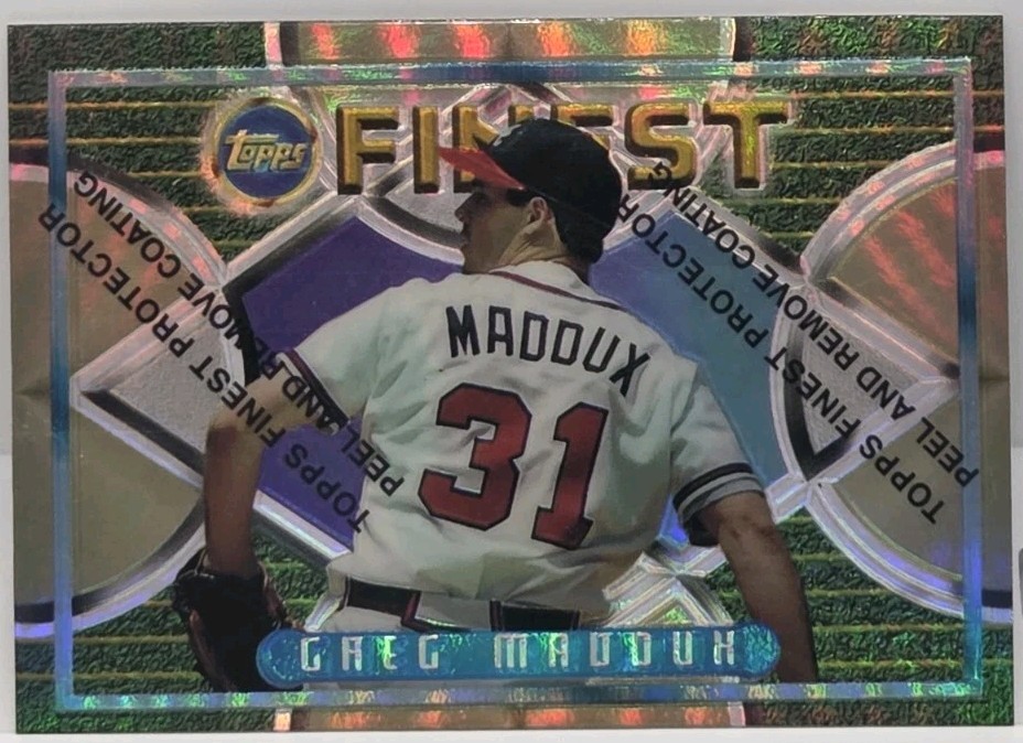 1995 Topps Finest Greg Maddux w/ Coating Refractor #213 Braves