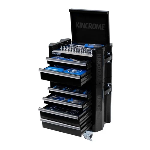 KINCROME CONTOUR Mini Workshop 78 Piece Tool Kit 6 Drawer (10") BLACK K1940B