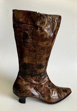PONS Quintara Boots Brown All Leather UK 7 EU 40 Ethnic Design